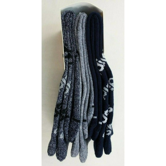 adidas Men's Linear Repeat Crew Socks 3 Pack L Blue - Picture 5 of 5